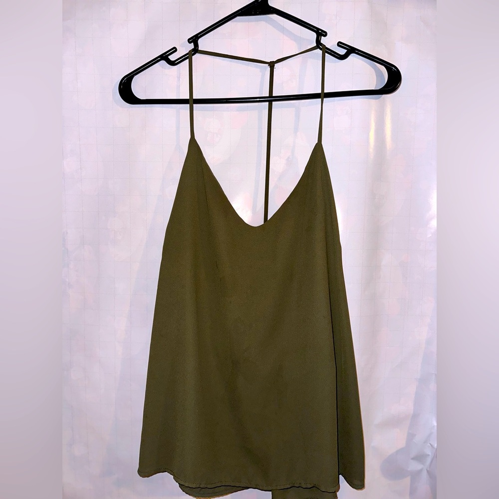 V-Neck, Open Back Tank Top